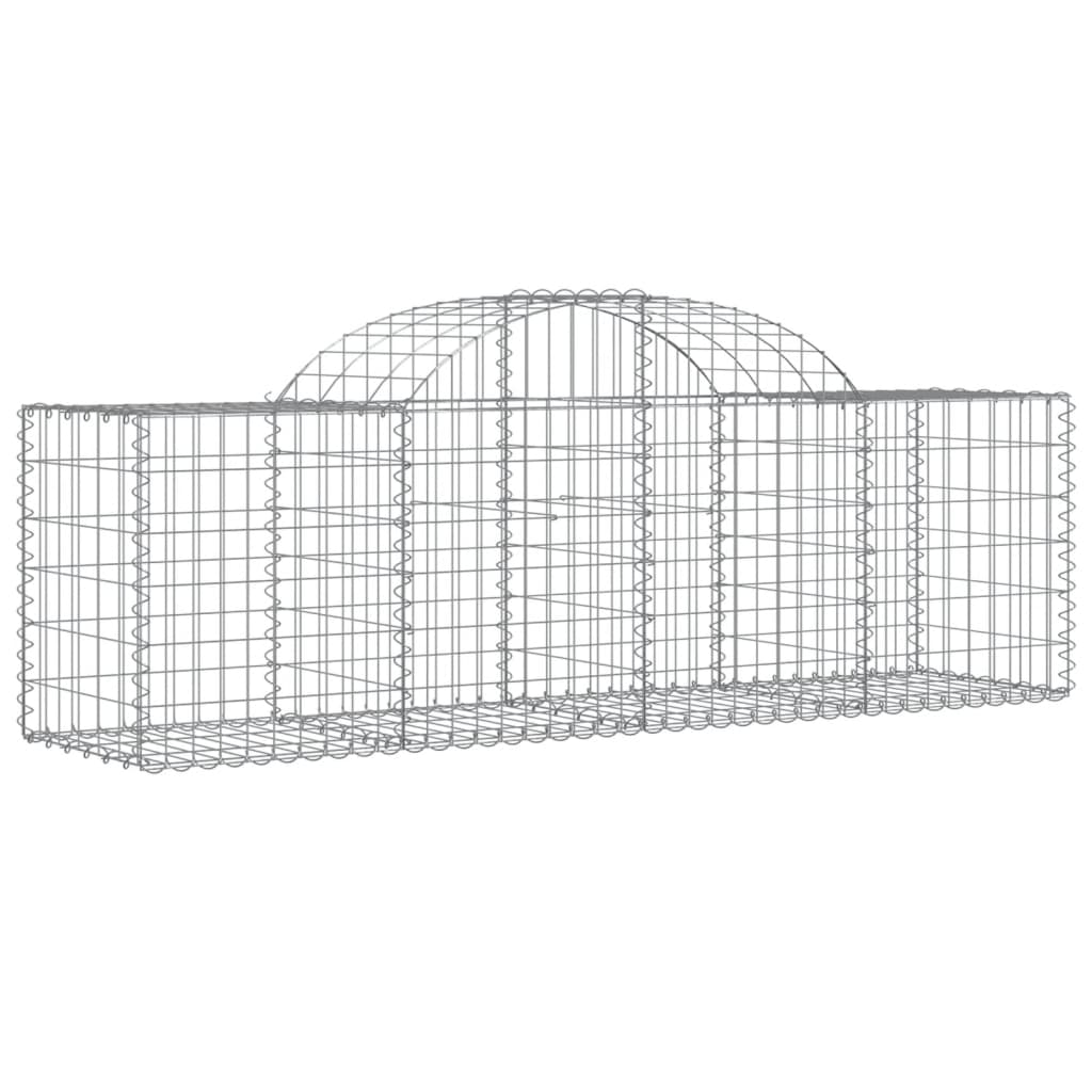 Cestos gabião arqueados 4 pcs 200x50x60/80 cm ferro galvanizado