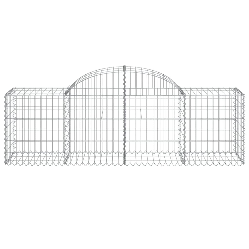 Cestos gabião arqueados 4 pcs 200x50x60/80 cm ferro galvanizado