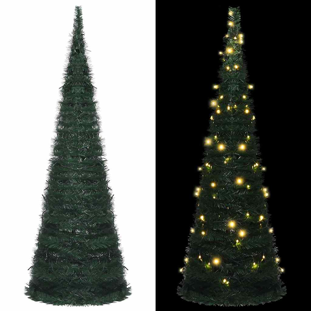 Árvore natal pop-up artificial pré-iluminada 180 cm verde