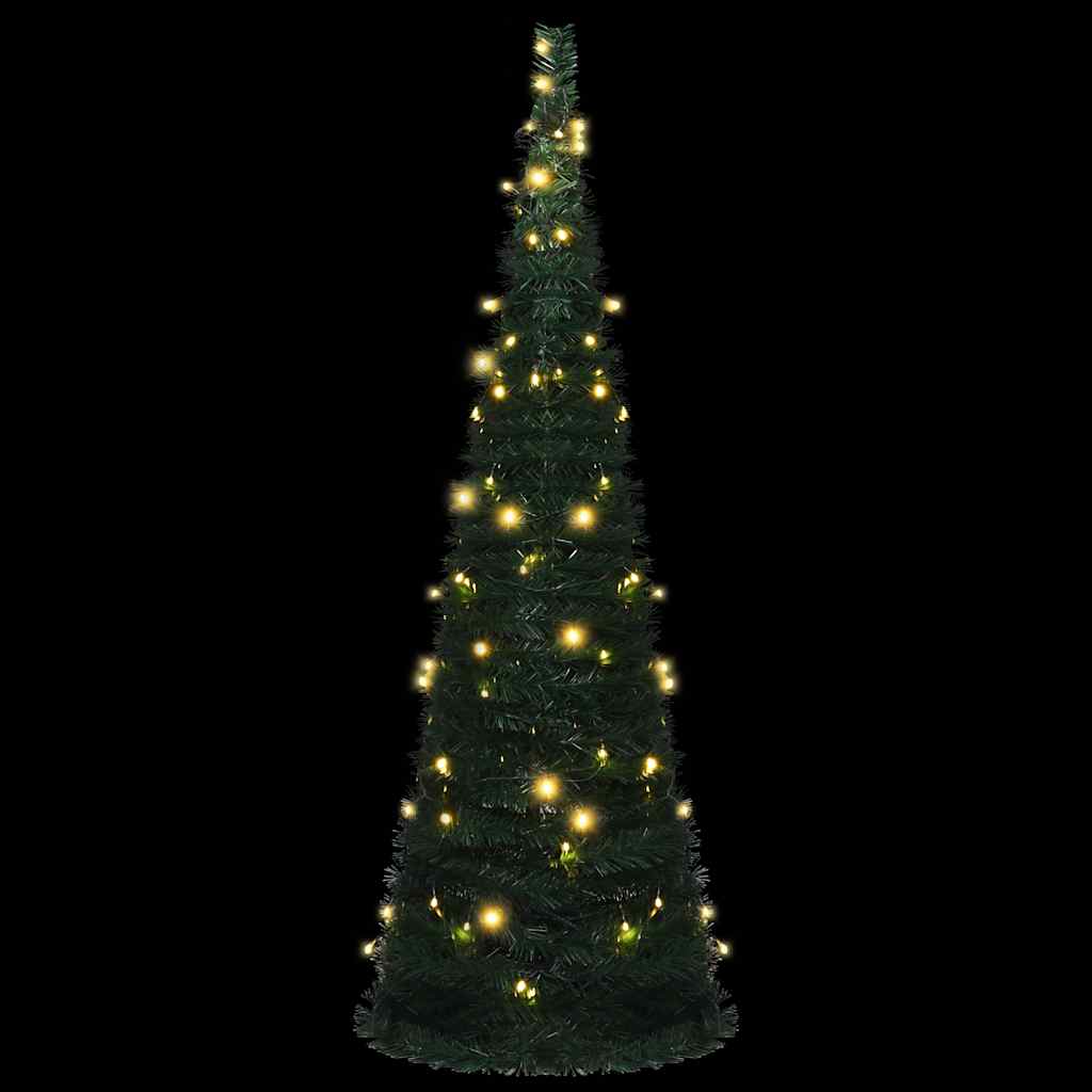 Árvore natal pop-up artificial pré-iluminada 180 cm verde