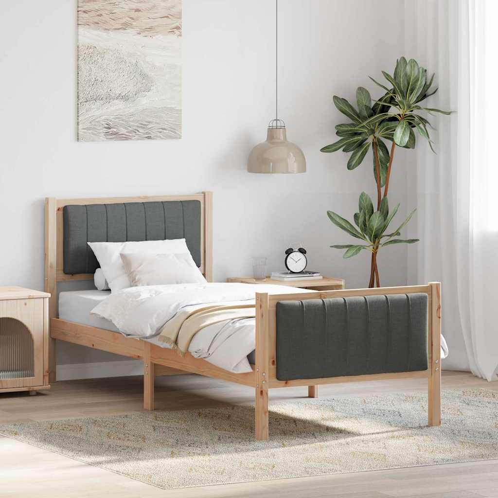 Estrutura da cama castanho e cinzento-escuro 80 x 200 cm