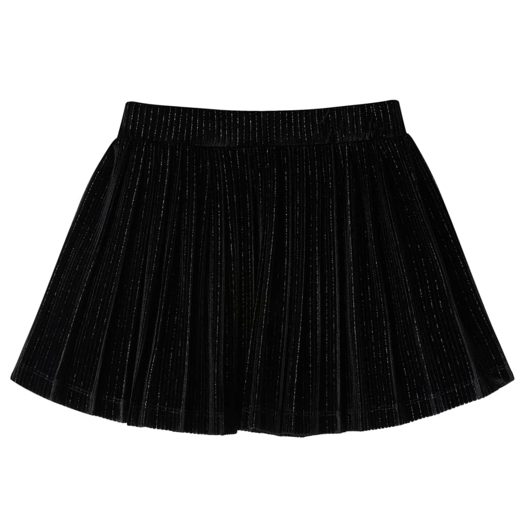 Saia plissada para criança com lurex preto 116