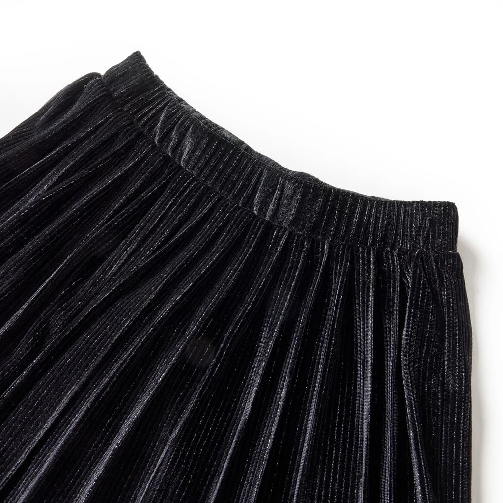 Saia plissada para criança com lurex preto 116