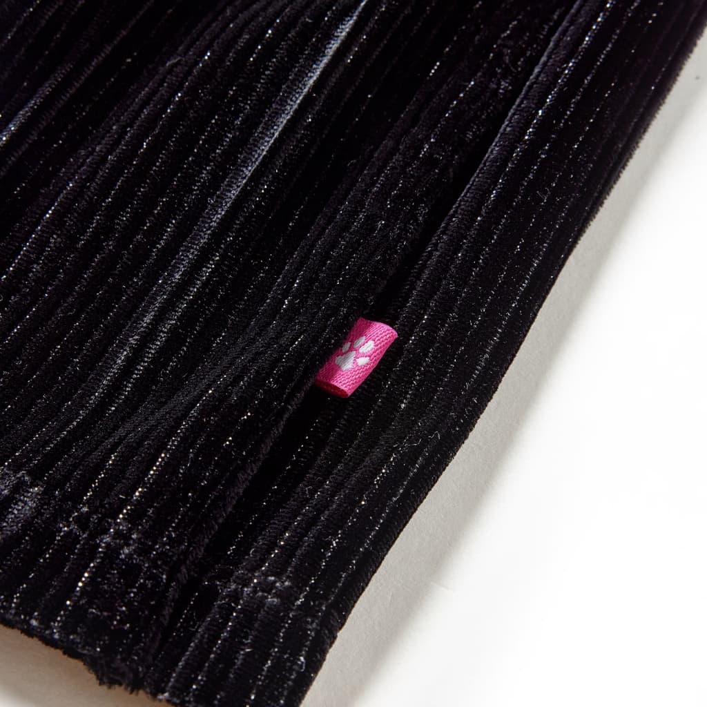 Saia plissada para criança com lurex preto 116