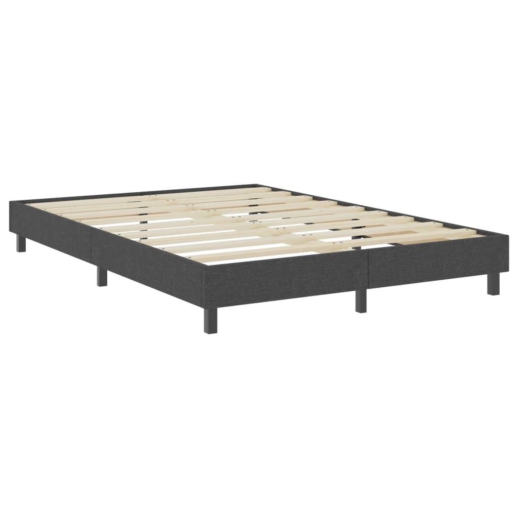 Cama boxspring 160x200 cm tecido cinzento-escuro