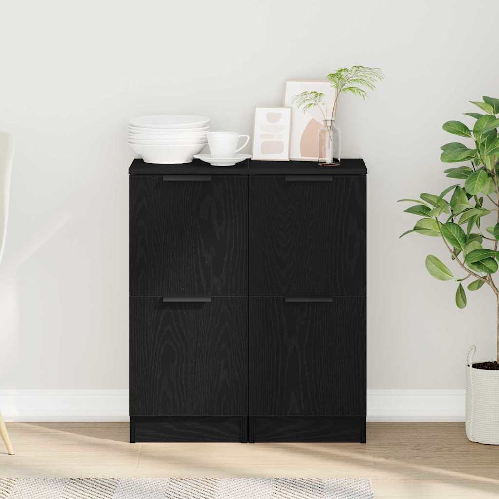 Buffet 2 unid. carvalho preto 30 x 30 x 70 cm