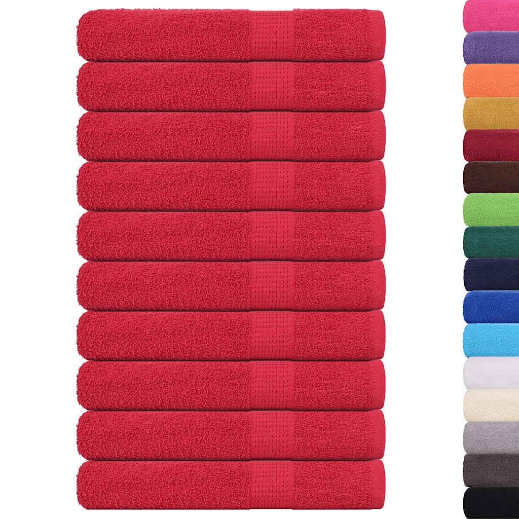 Toalhas de sauna frogn 10 pcs 80x200 cm 360 g/m² vermelho
