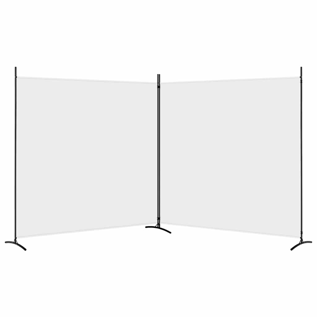 Divisória/biombo com 2 painéis 348x180 cm tecido branco