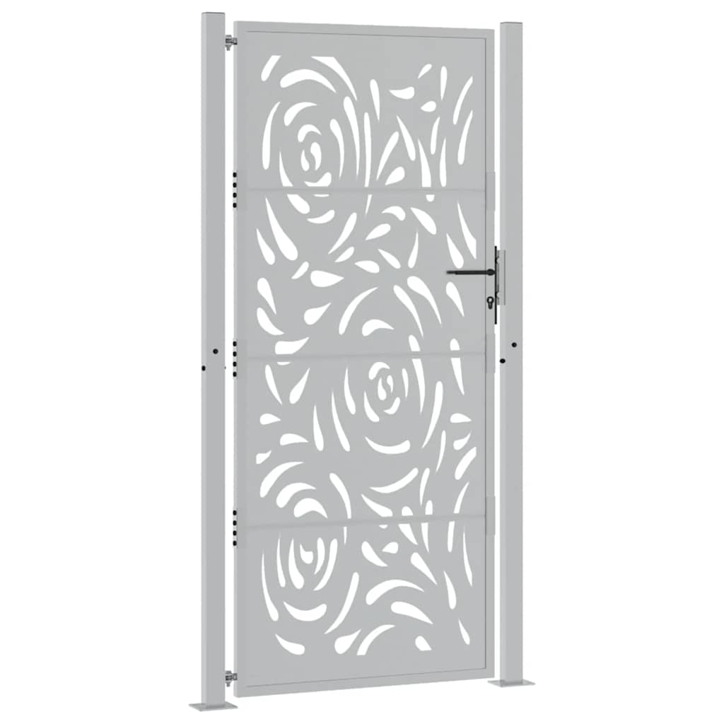 Portão de jardim 100x200 cm em aço resistente às intempéries com design de chama