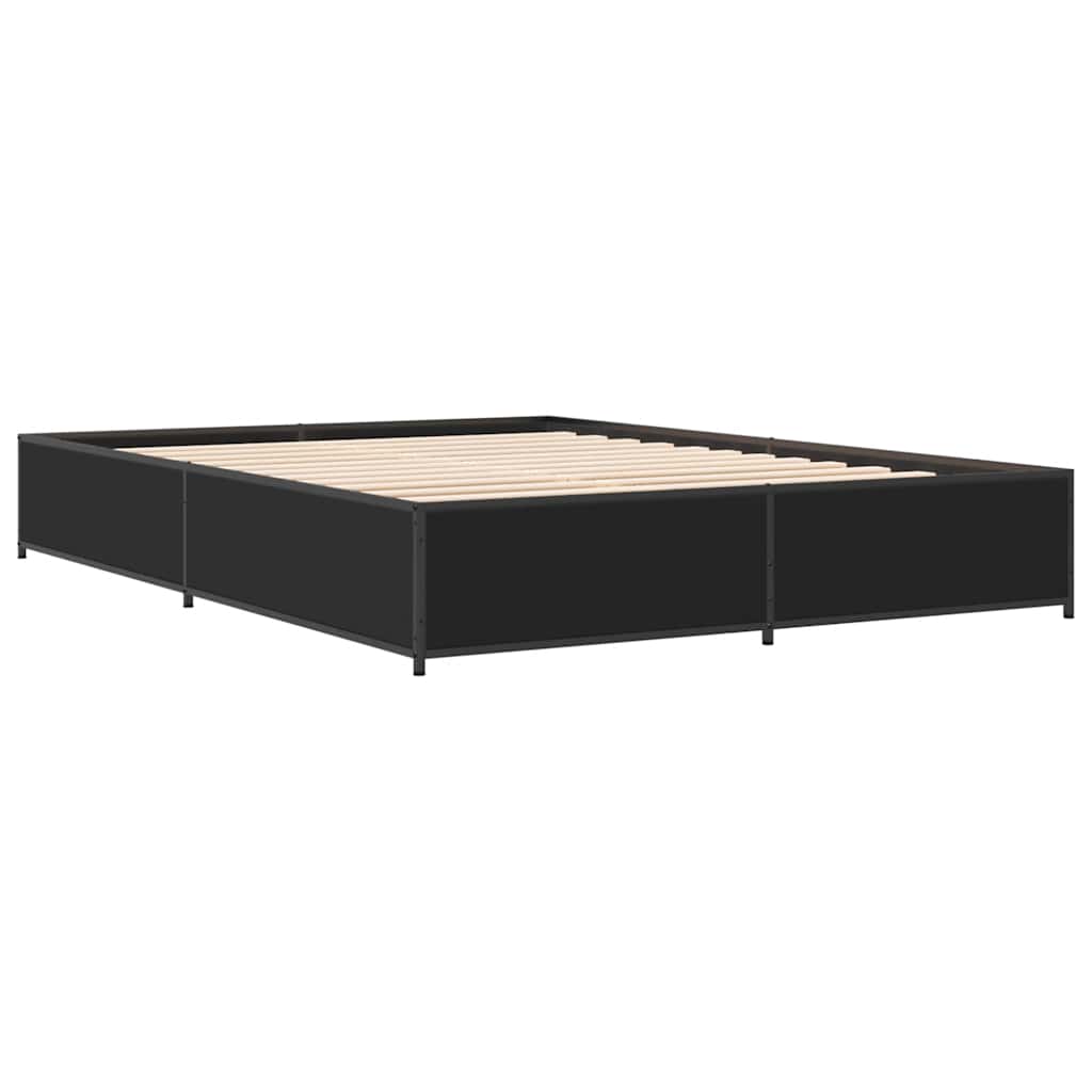 Estrutura de cama 120x190 cm derivados de madeira/metal preto