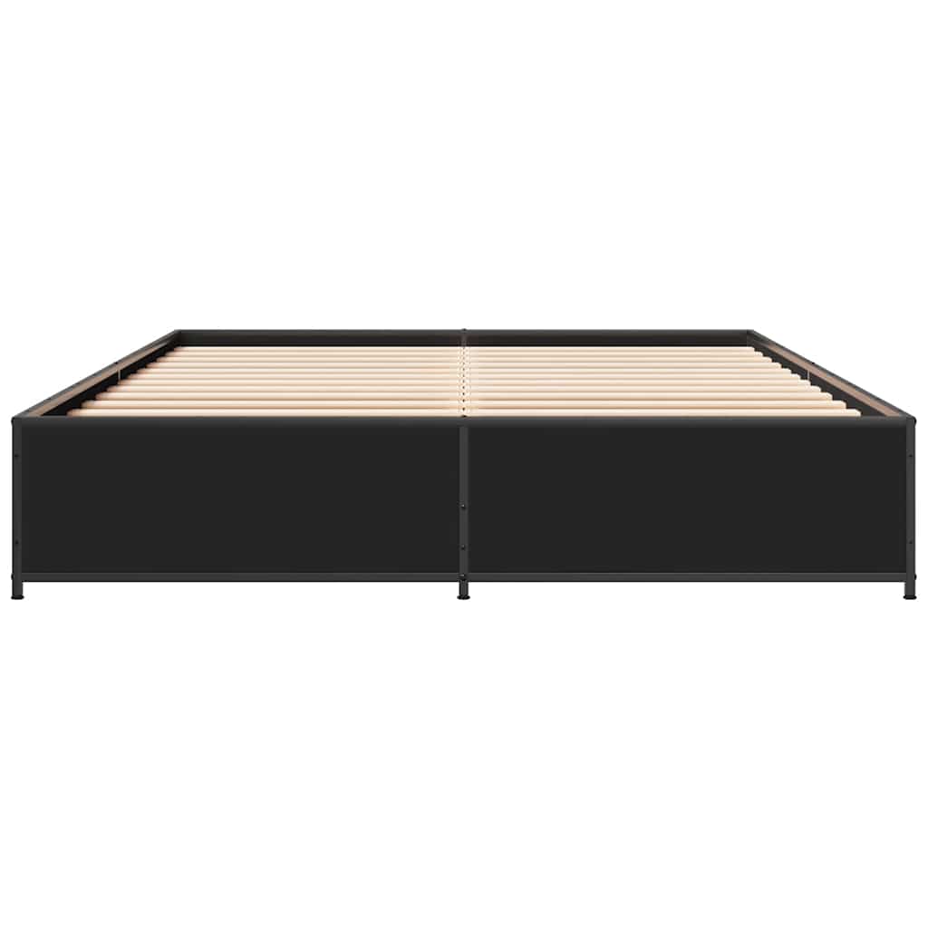 Estrutura de cama 120x190 cm derivados de madeira/metal preto
