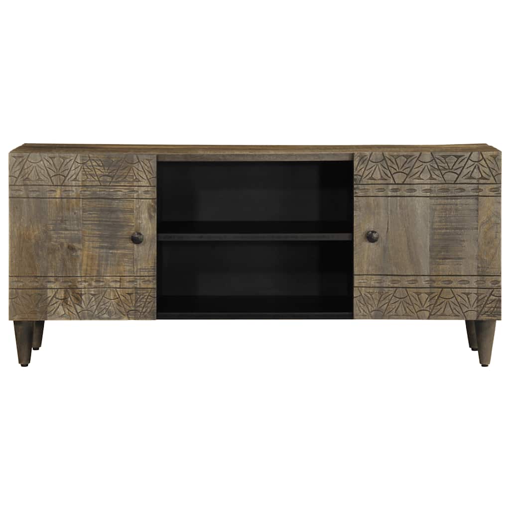 Móvel TV cinzento claro 105x33,5x46 cm madeira mangueira maciça