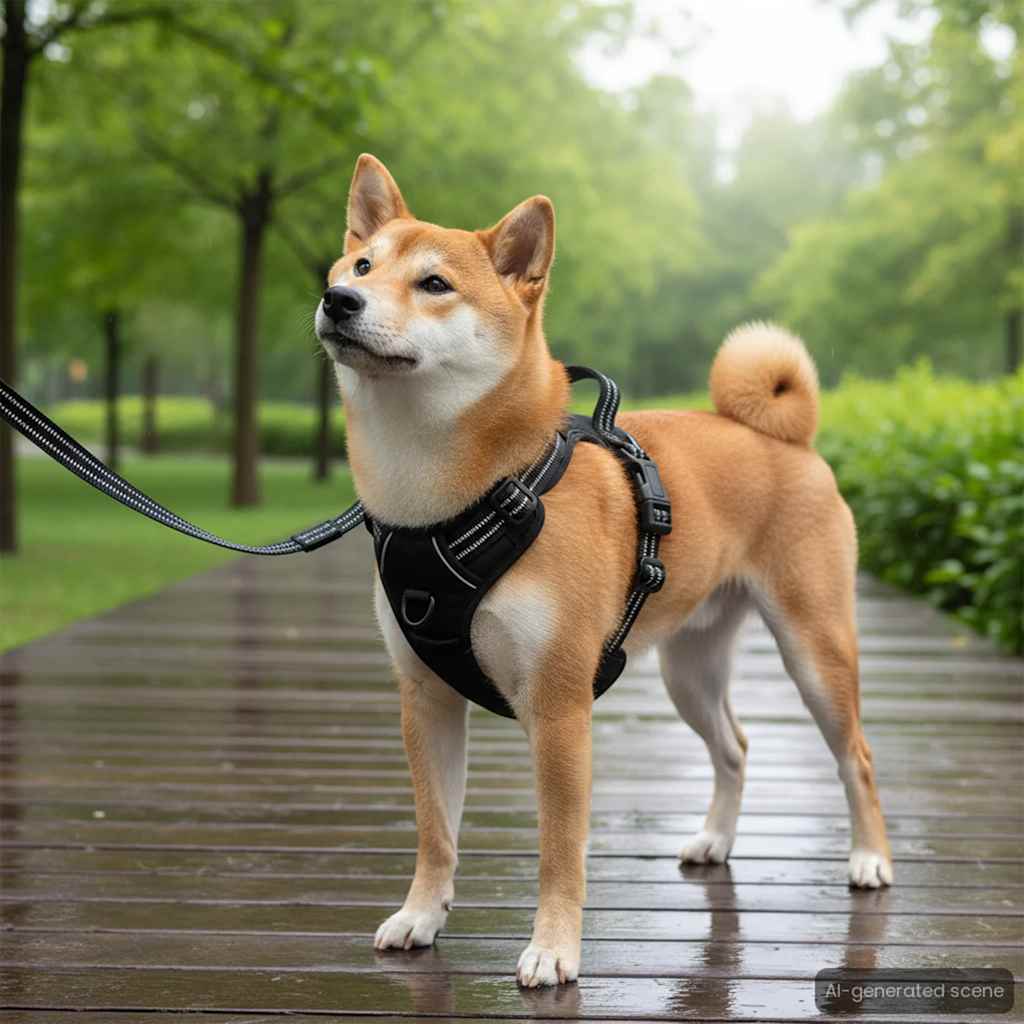 Peitoral para cães com faixas refletoras ajustável xl preto