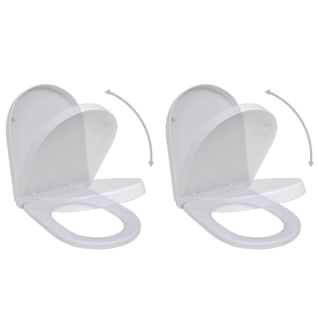 Tampos sanita com tampas de fecho suave 2 pcs plástico branco