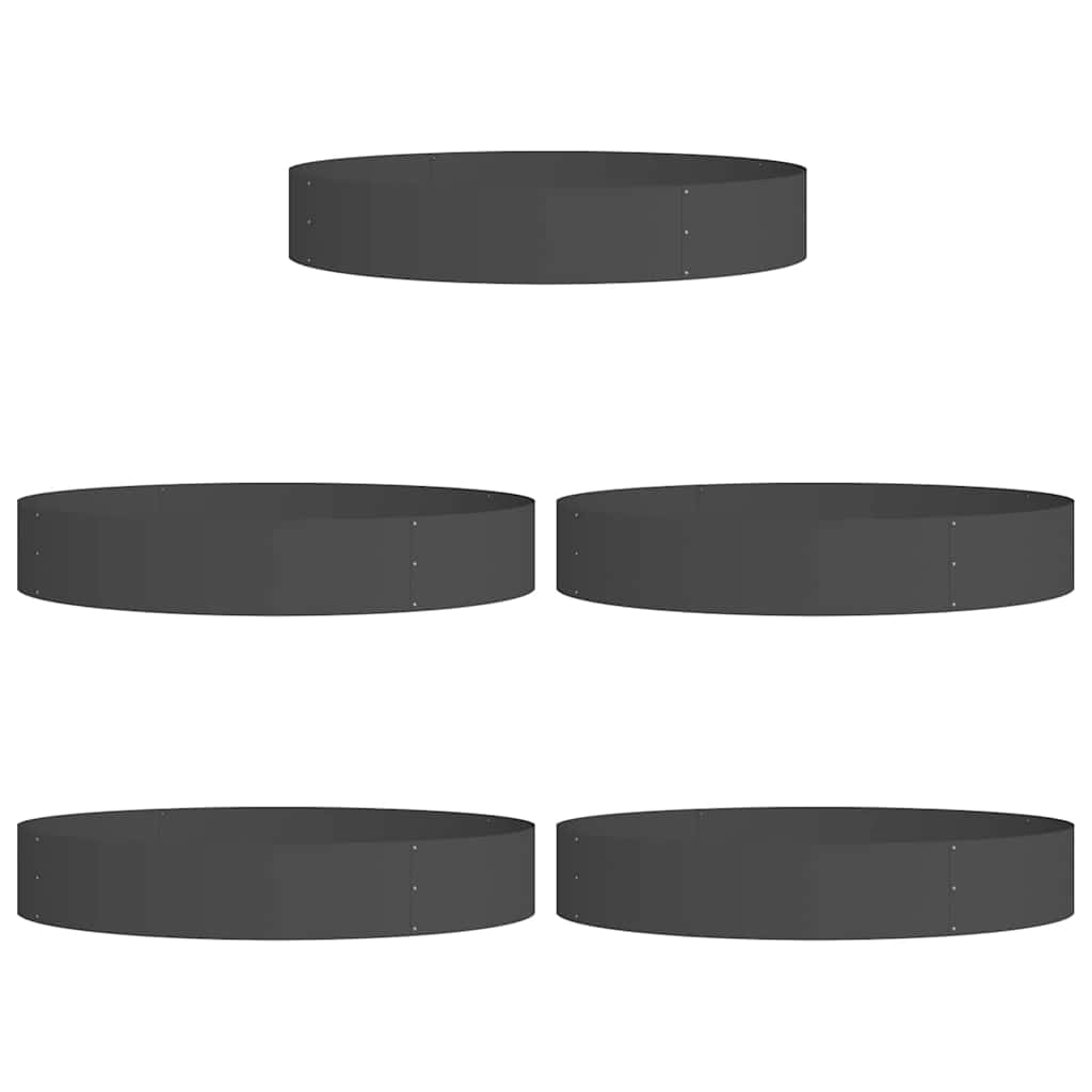 Anel de vaso 5 unid. preto 120 x 120 x 20 cm