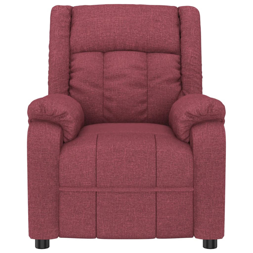 Poltrona de massagens elétrica reclinável tecido vermelho tinto