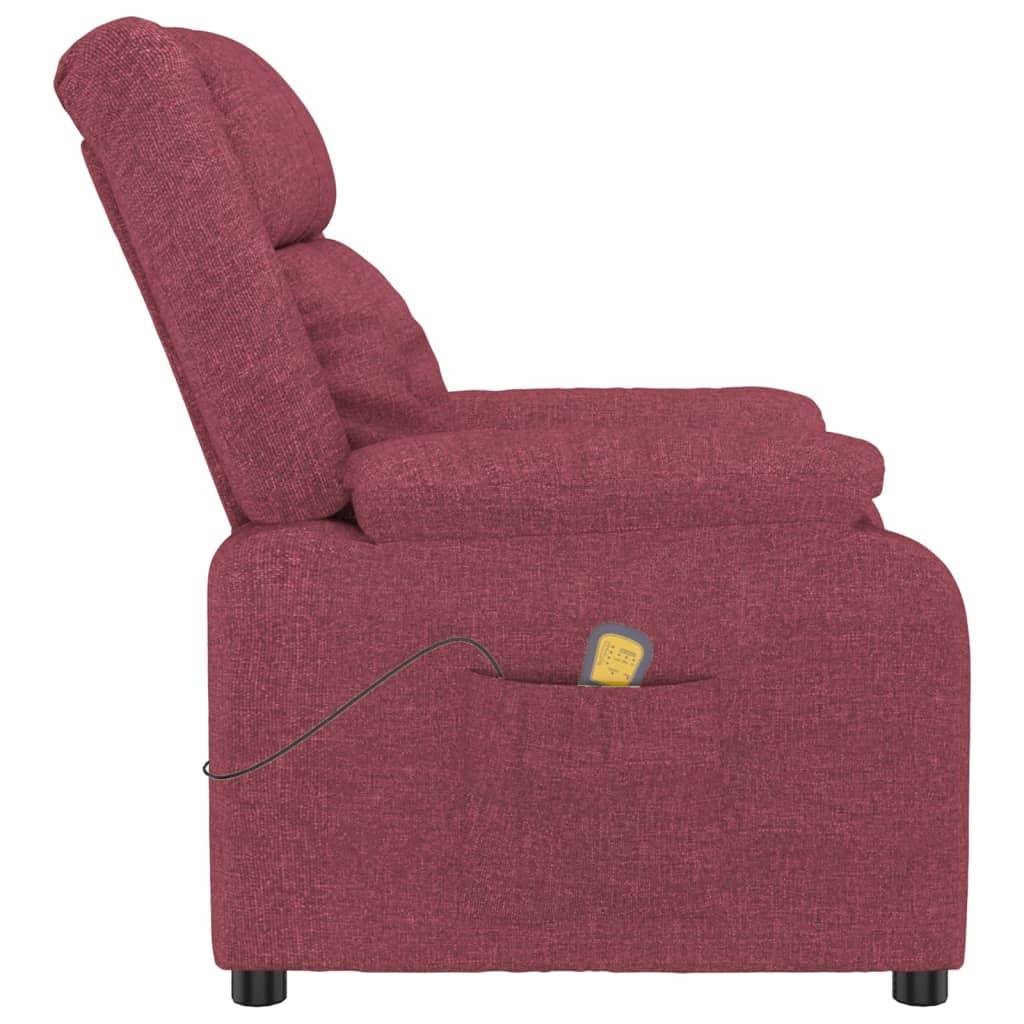 Poltrona de massagens elétrica reclinável tecido vermelho tinto