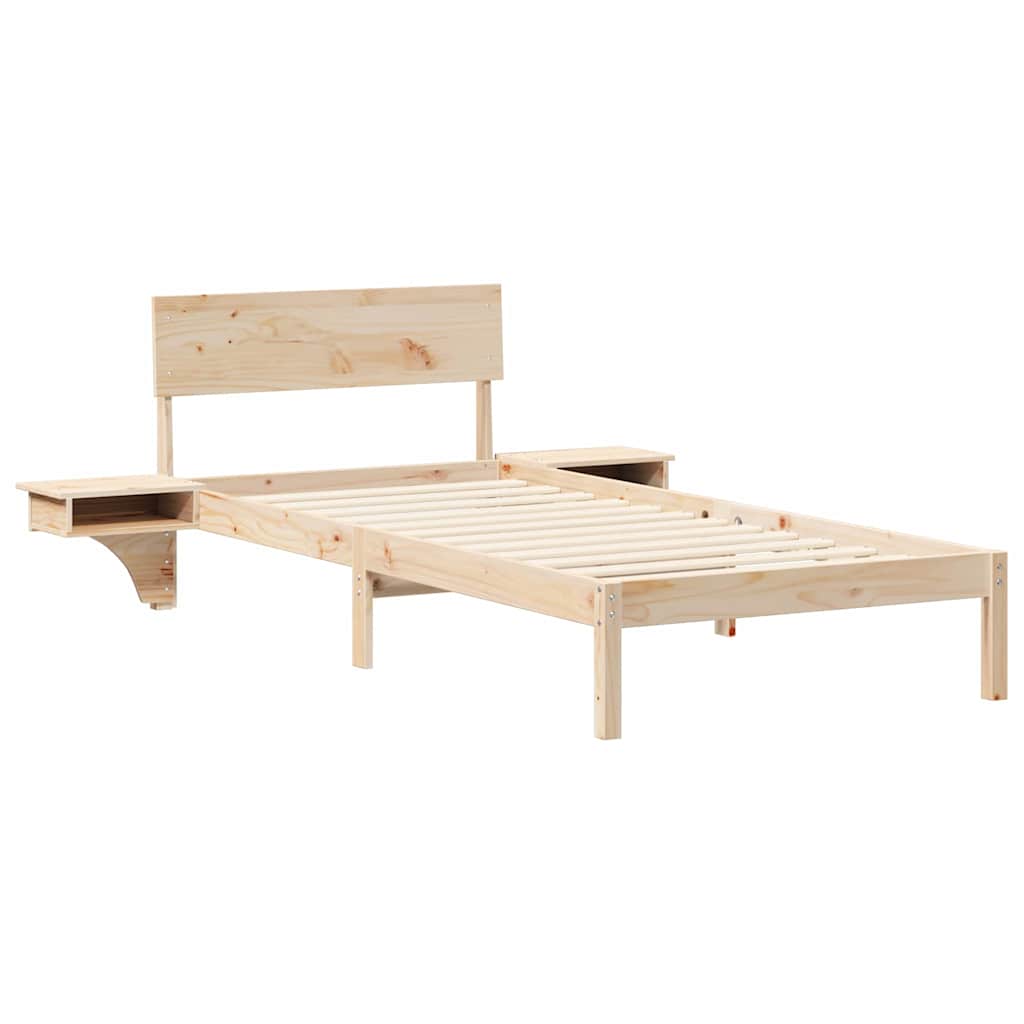 Estrutura da cama com cabeceira castanho 90 x 200 cm