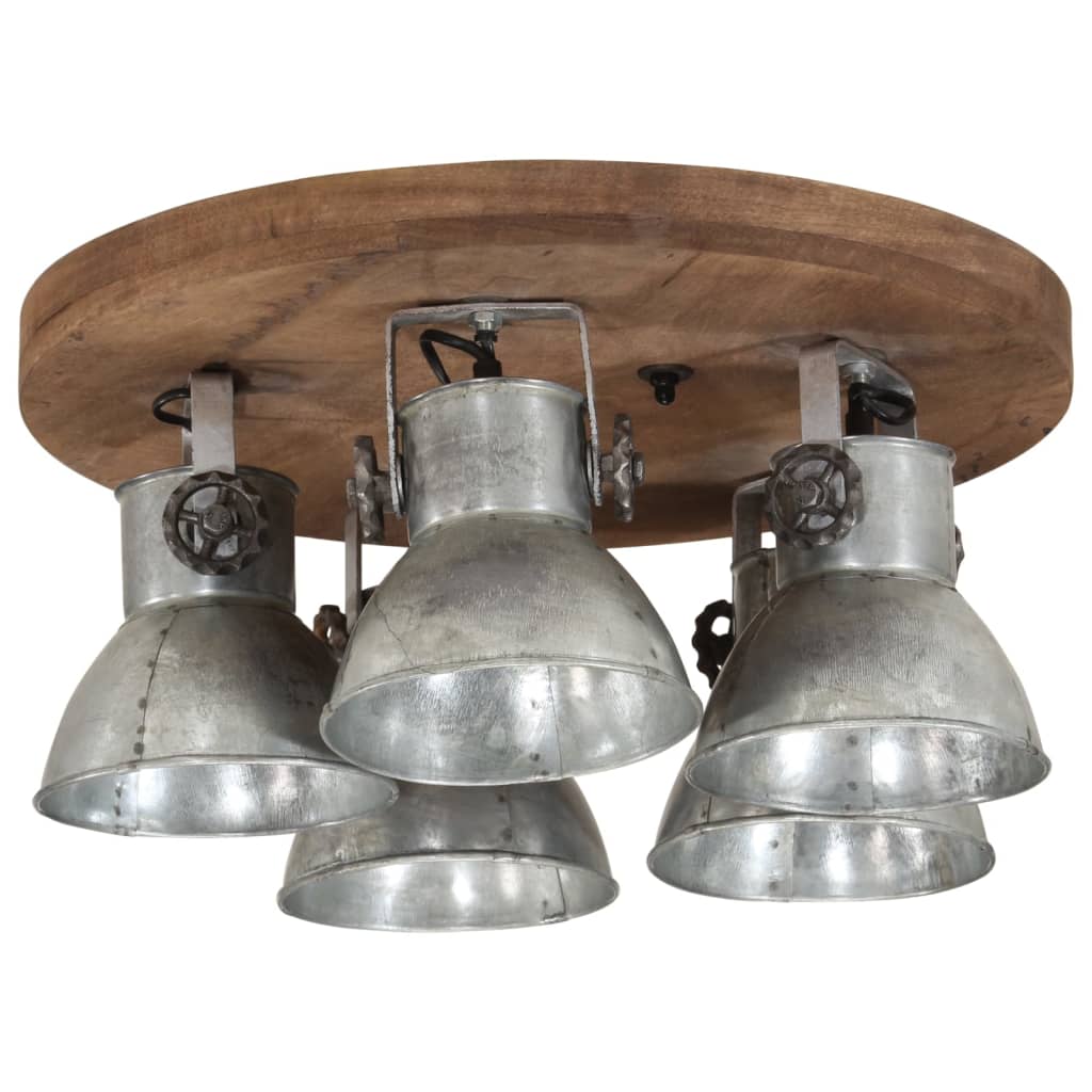 Candeeiro de teto 25 w 50x50x25 cm e27 prateado vintage