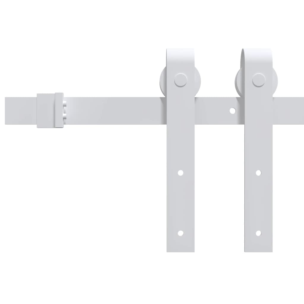 Kit de ferragens para porta deslizante 183 cm aço branco