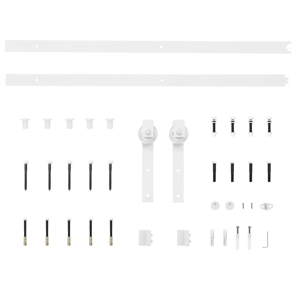 Kit de ferragens para porta deslizante 183 cm aço branco