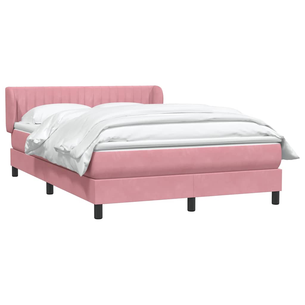 Cama com molas/colchão 140x210 cm veludo rosa