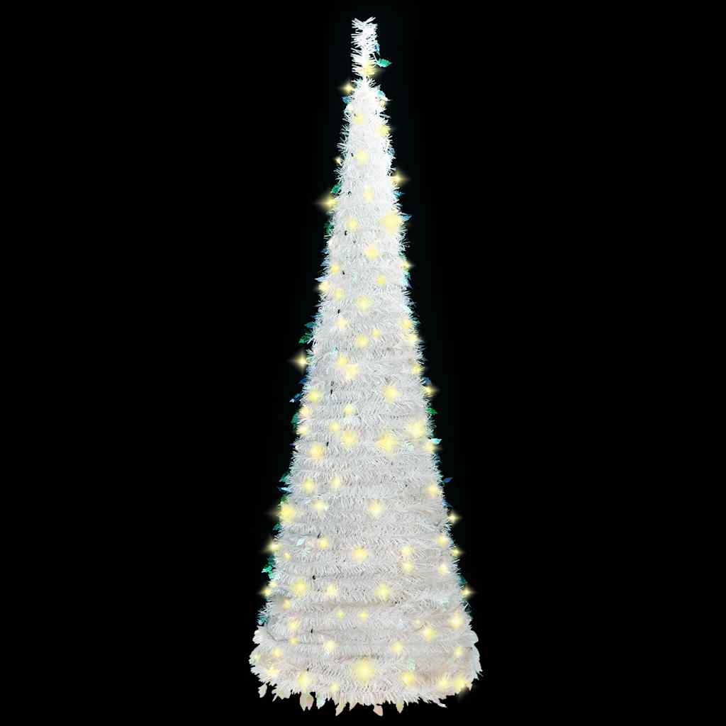 Árvore de natal artificial pop-up c/ 200 luzes LED 210cm branco