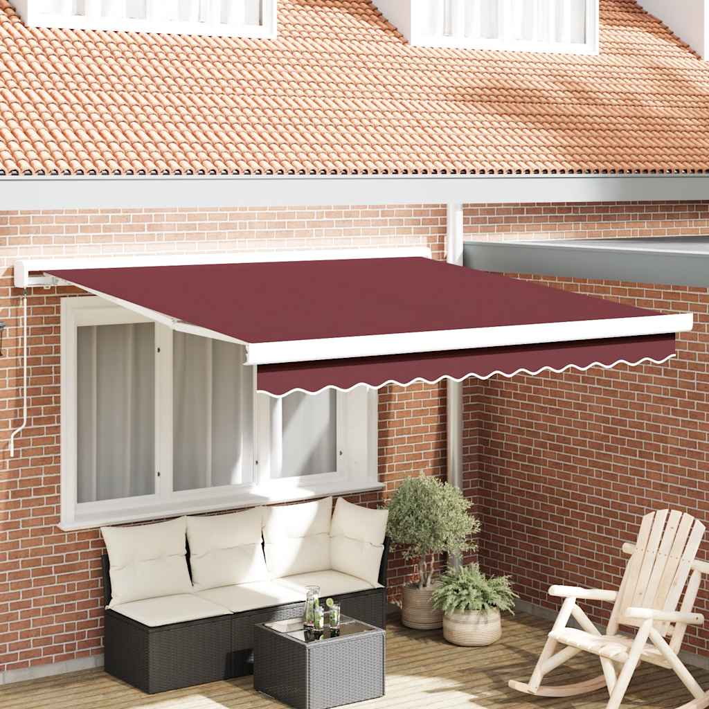 Toldo retrátil manual 300x250 cm bordô