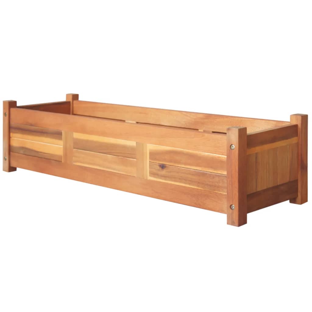 Canteiro elevado de jardim 2 pcs 100x30x25 cm madeira de acácia