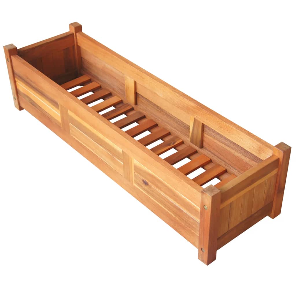 Canteiro elevado de jardim 2 pcs 100x30x25 cm madeira de acácia
