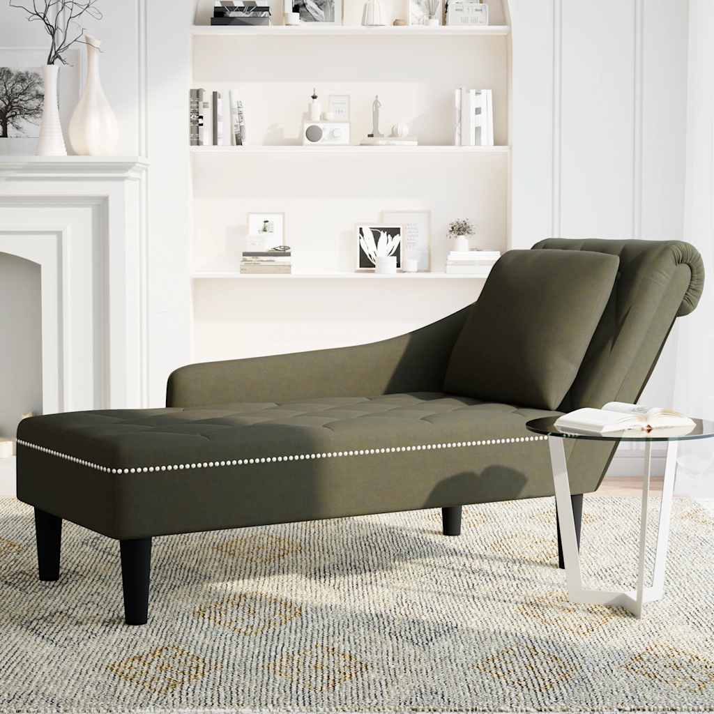 Chaise lounge c/ almofada/apoio braços direito couro artificial