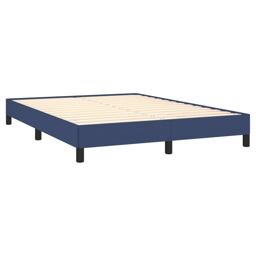 Estrutura de cama sem colchão 140x200 cm tecido azul