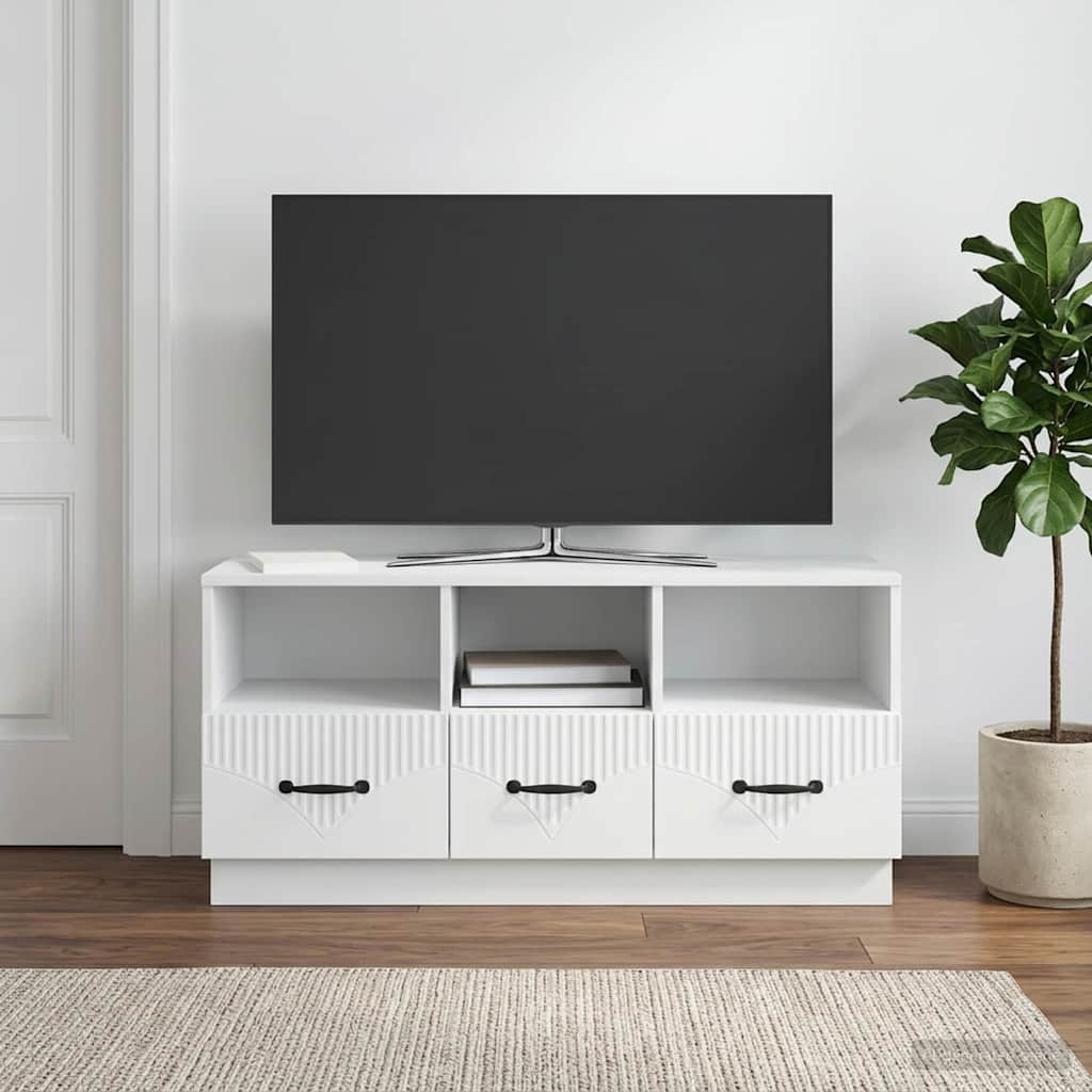 Gabinete para TV branco 102 x 34,5 x 47 cm derivados de madeira