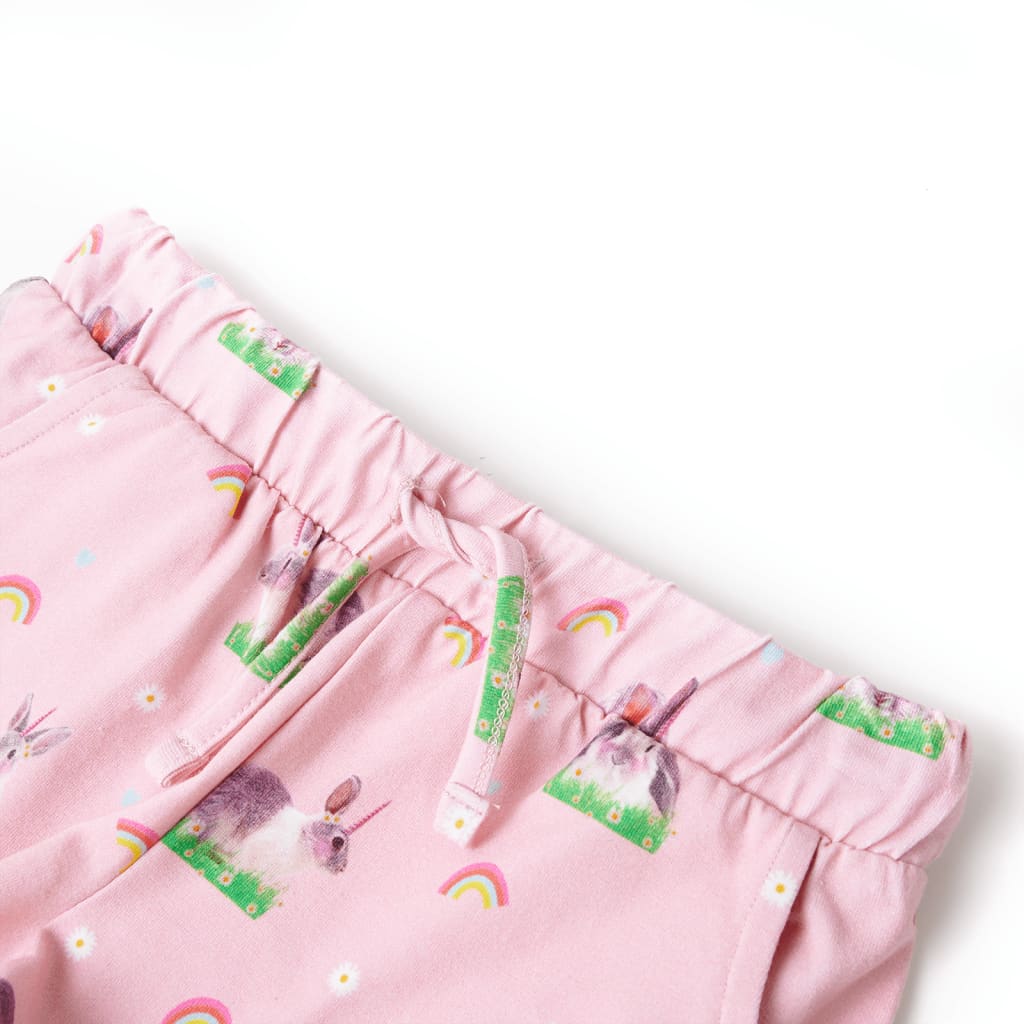 Calções para criança com cordão rosa-claro 128