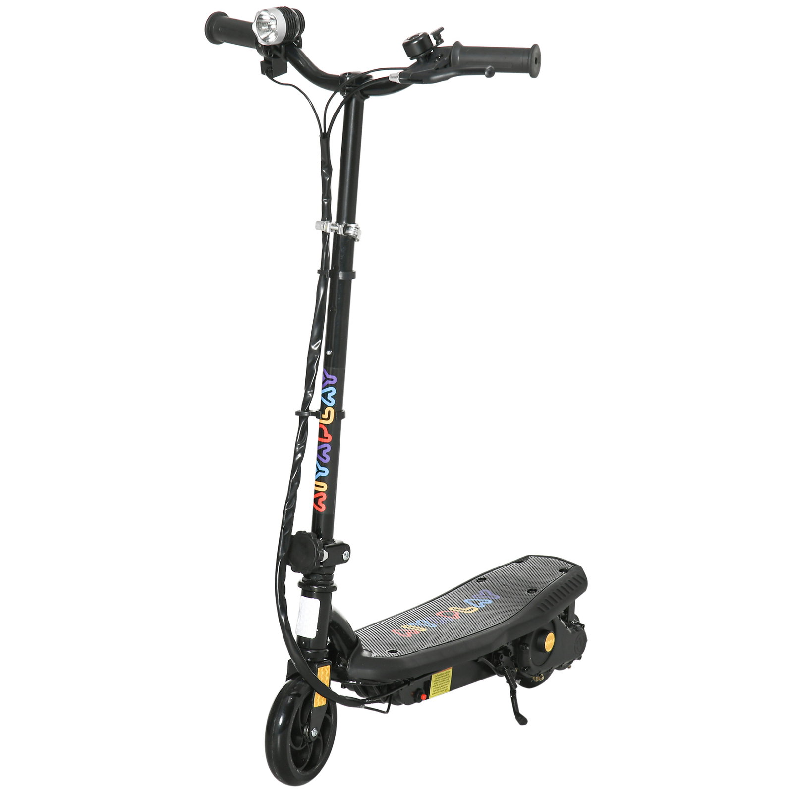 Trotinete elétrica dobrável com velocidade máx. 12 km/h motor 120 w autonomia máxima 10 km e farol LED 75x48x93-105 cm preto