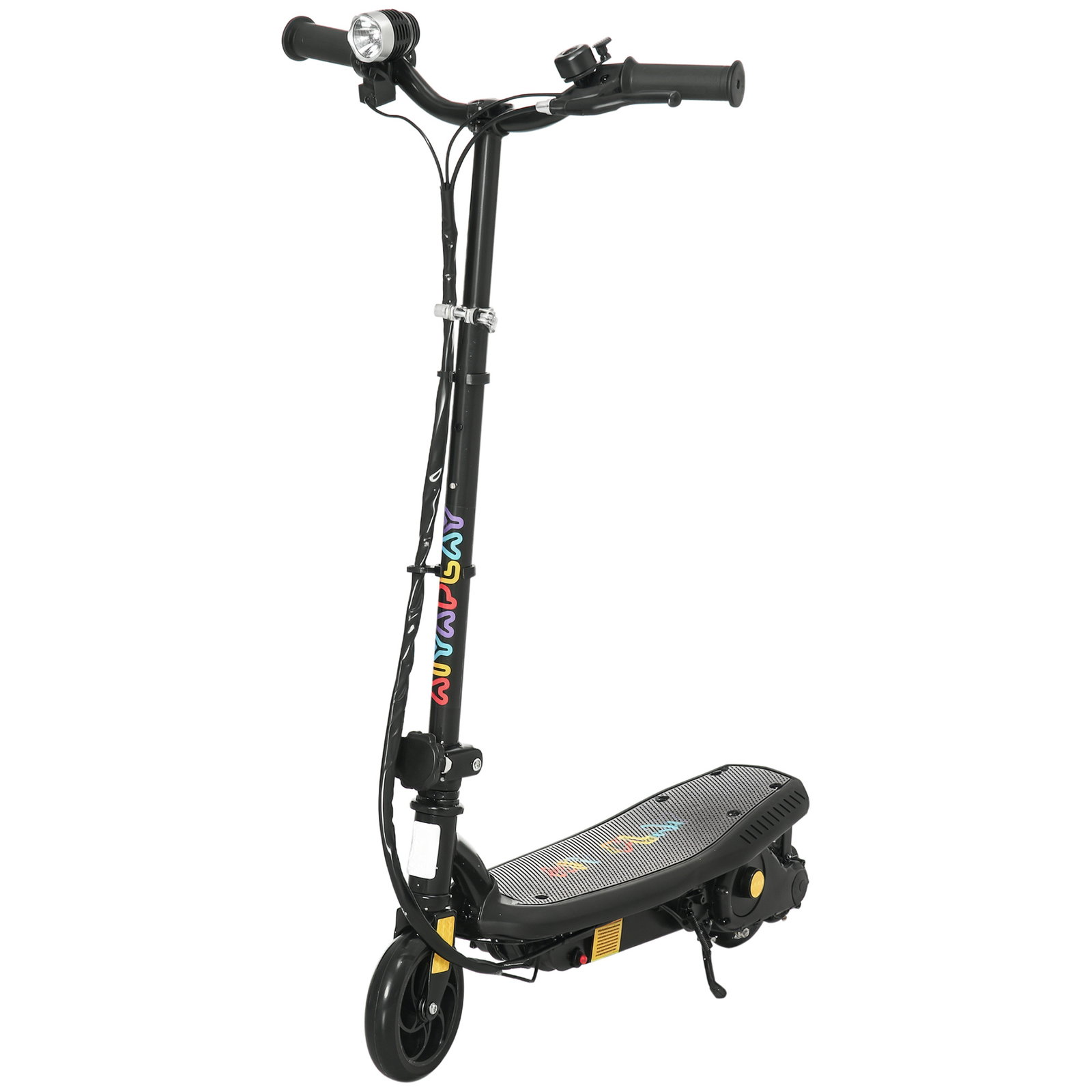 Trotinete elétrica dobrável com velocidade máx. 12 km/h motor 120 w autonomia máxima 10 km e farol LED 75x48x93-105 cm preto