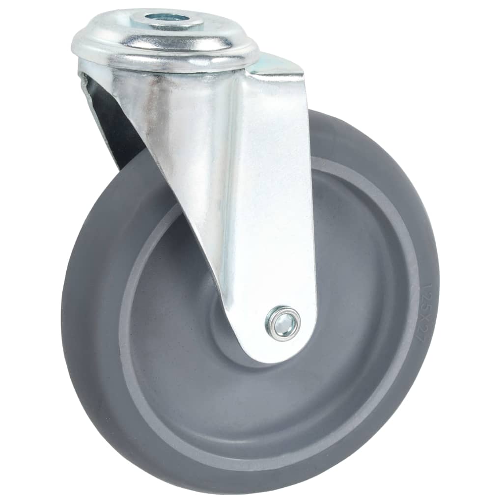 12 Pcs rodas giratórias com orifício para parafuso 125 mm