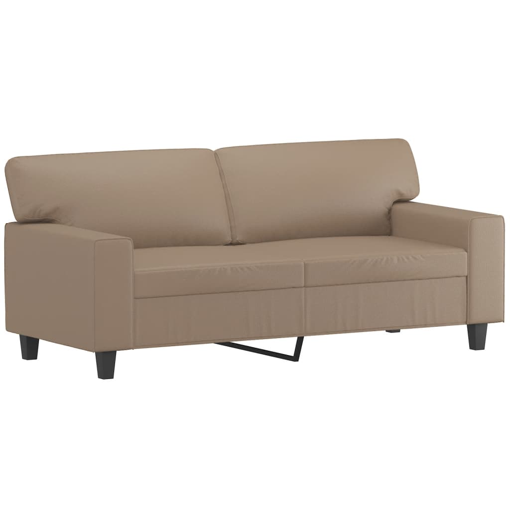 3 Pcs conjunto sofás c/ almofadas couro artificial cappuccino