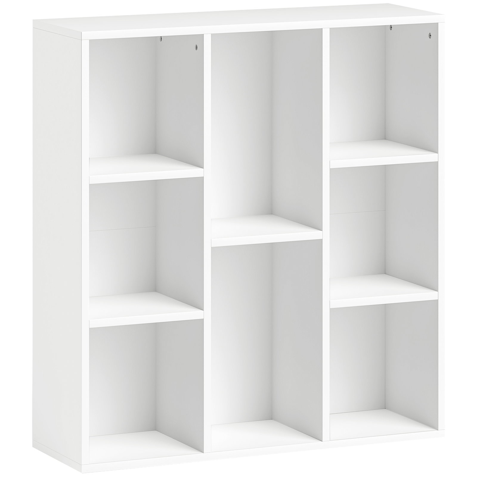 Estante de 3 níveis estante para livros com 8 compartimentos desenho vertical ou horizontal 74,3x24x80 cm branco