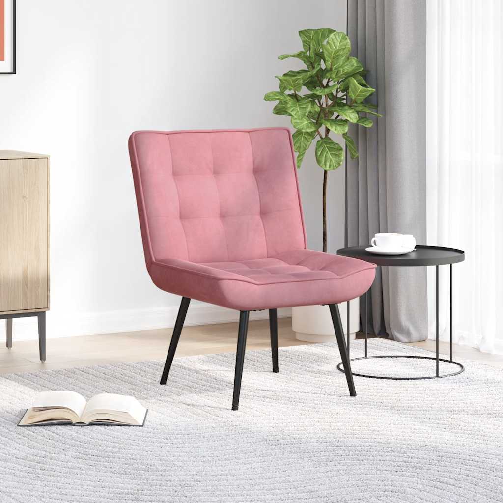 Cadeira de relaxamento 64x74x84 cm veludo rosa