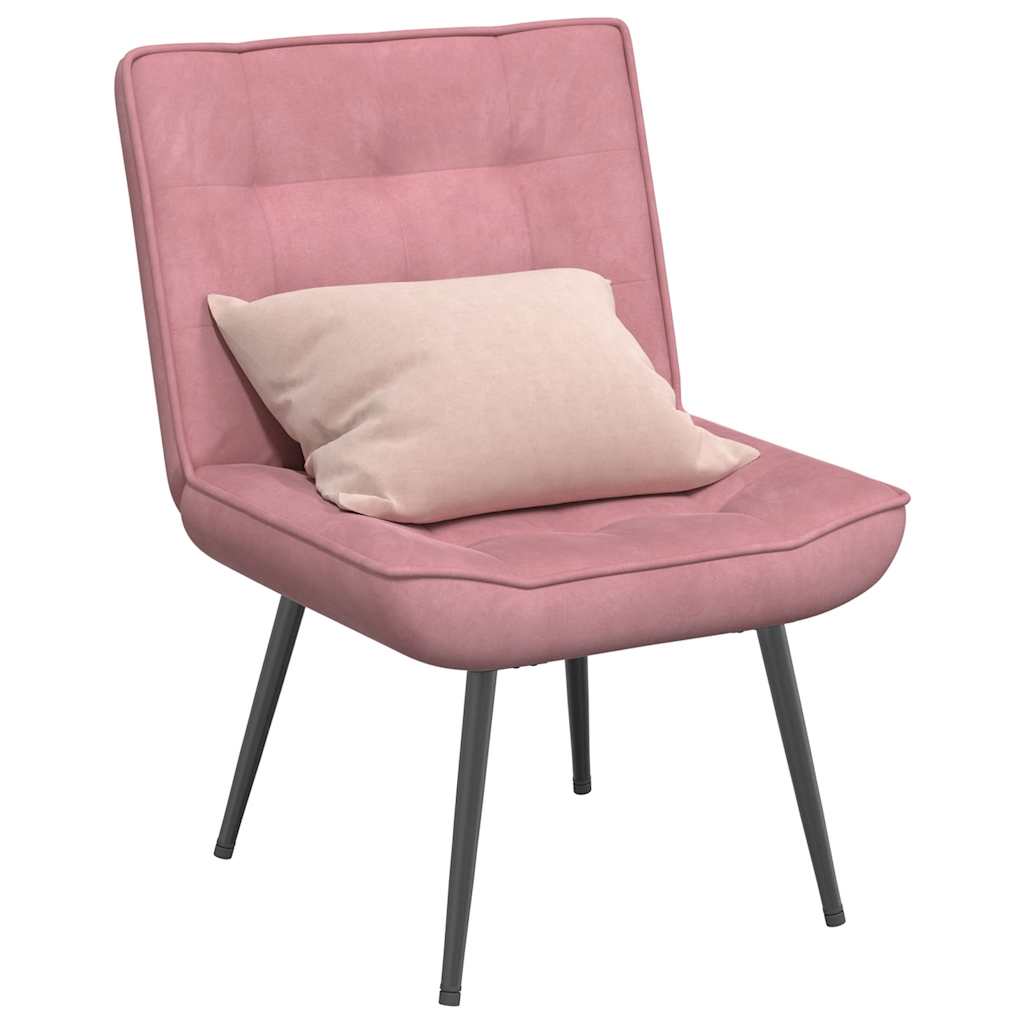 Cadeira de relaxamento 64x74x84 cm veludo rosa