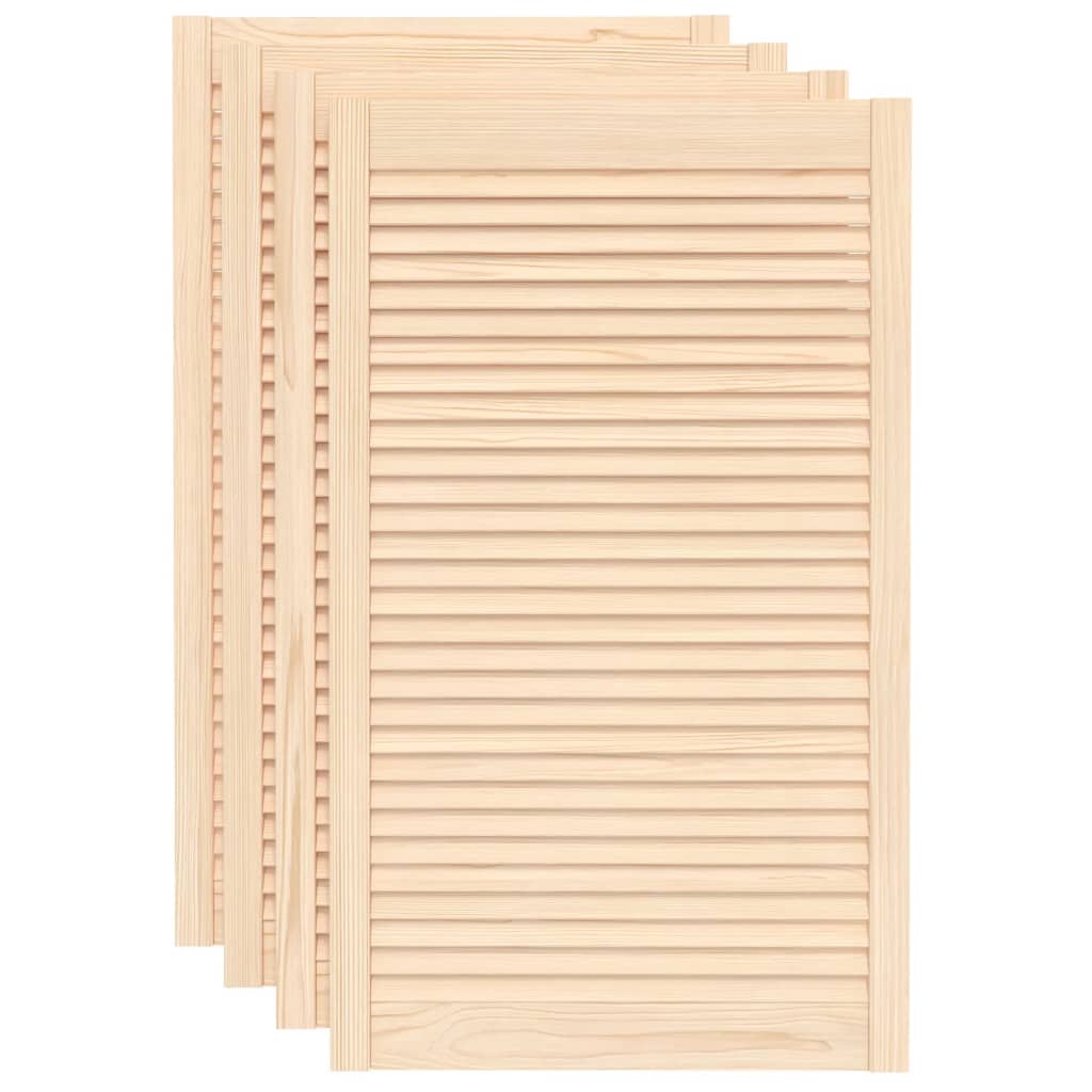 Portas de armário 4 pcs com design de persiana pinho maciço
