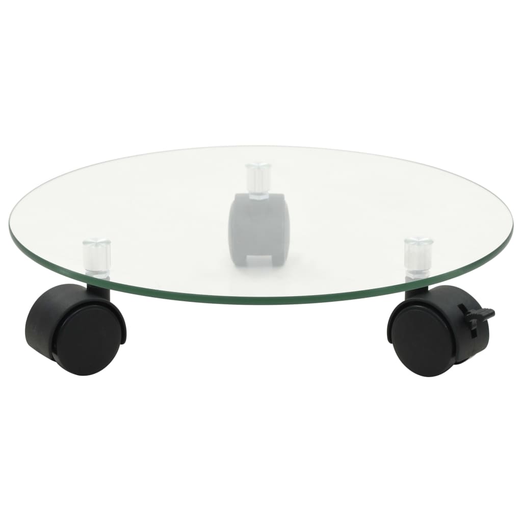 Bases com rodas p/ vasos 4 pcs vidro temperado 28 cm redondo