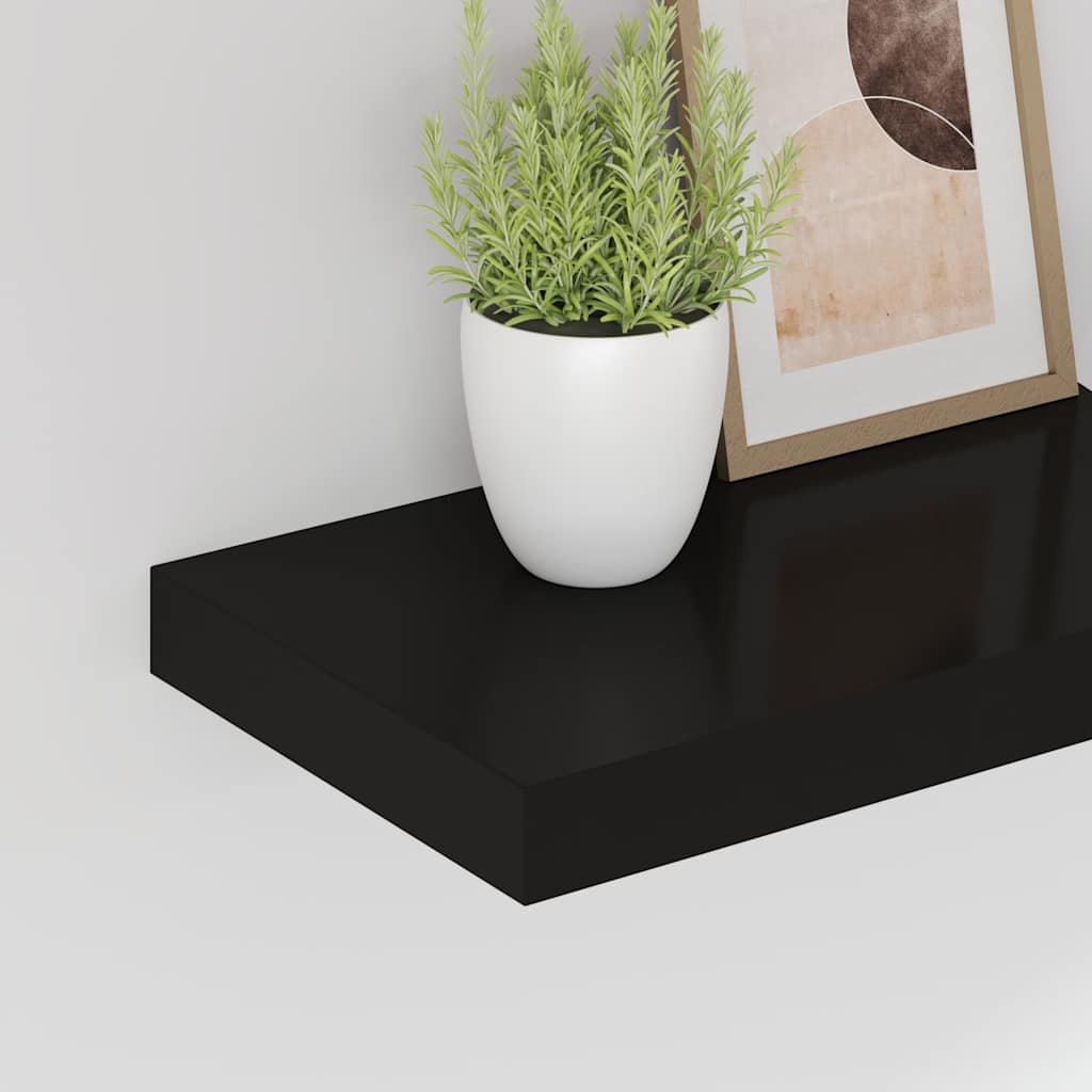 Prateleiras de parede suspensas 4 pcs 40x23,5x3,8cm MDF preto
