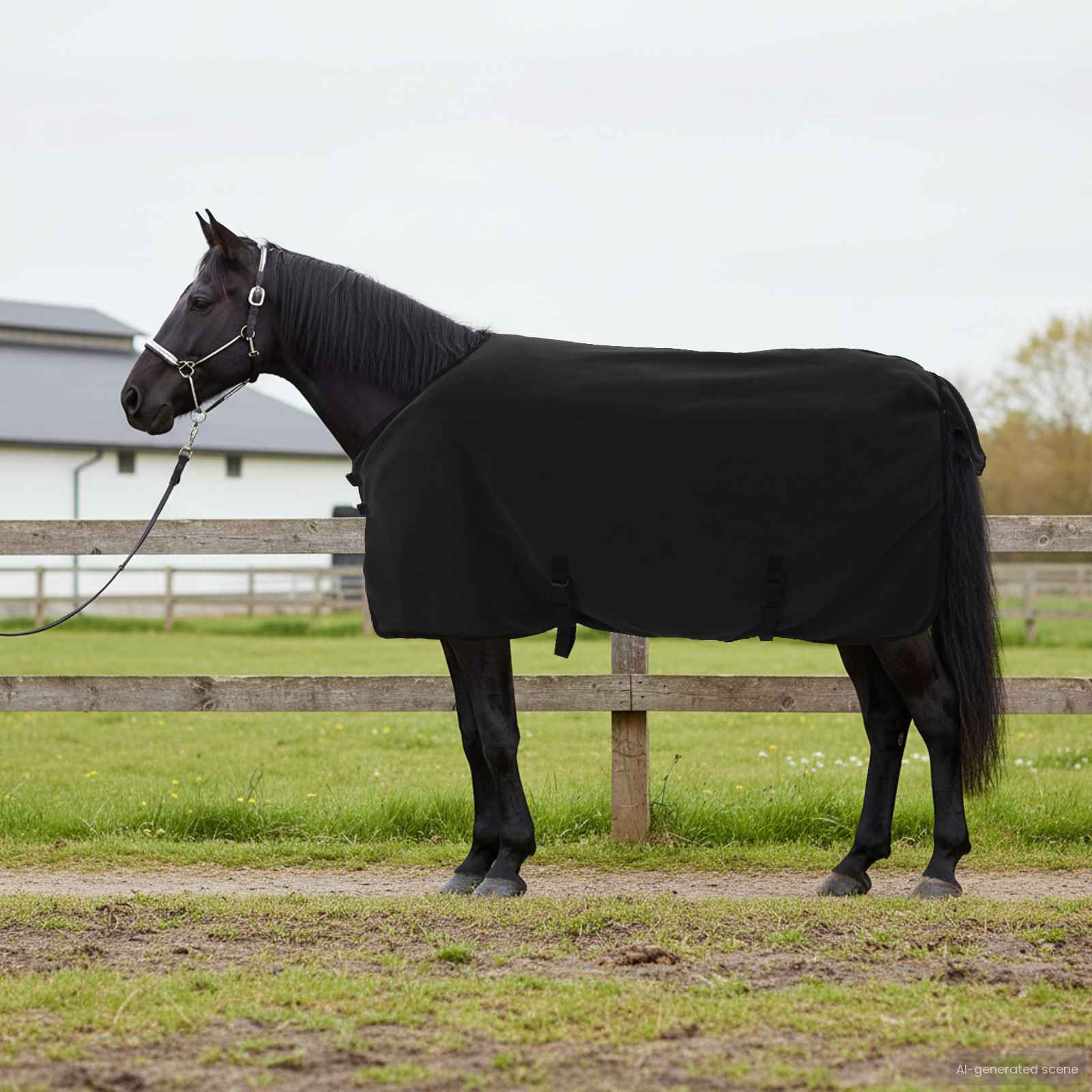 Cobertor de cavalo preto 75 cm poliéster