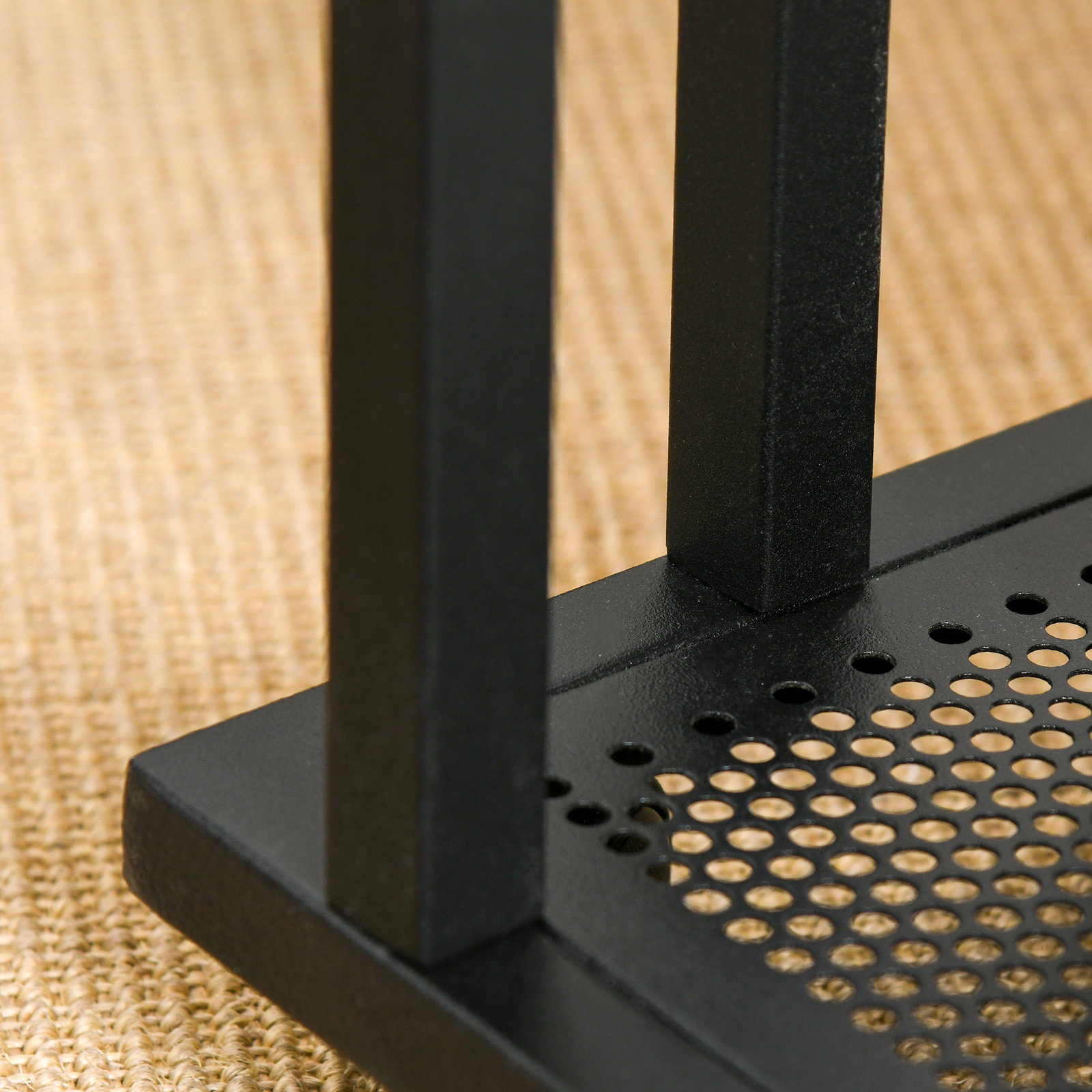 Mesa lateral mesa auxiliar com rodas para sofá sala de estar dormitório estilo industrial retrô metal e madeira 51x36x65cm madeira e preto