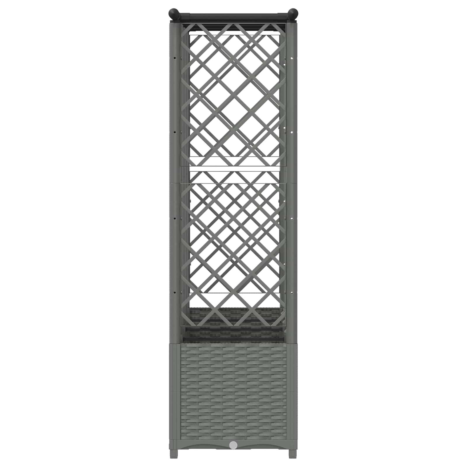 Cama elevada com treliça e telhado cinzento-claro PP