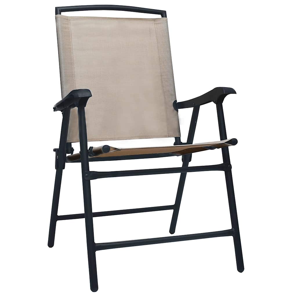Cadeiras de jardim dobráveis 2 pcs textilene cinza-acastanhado