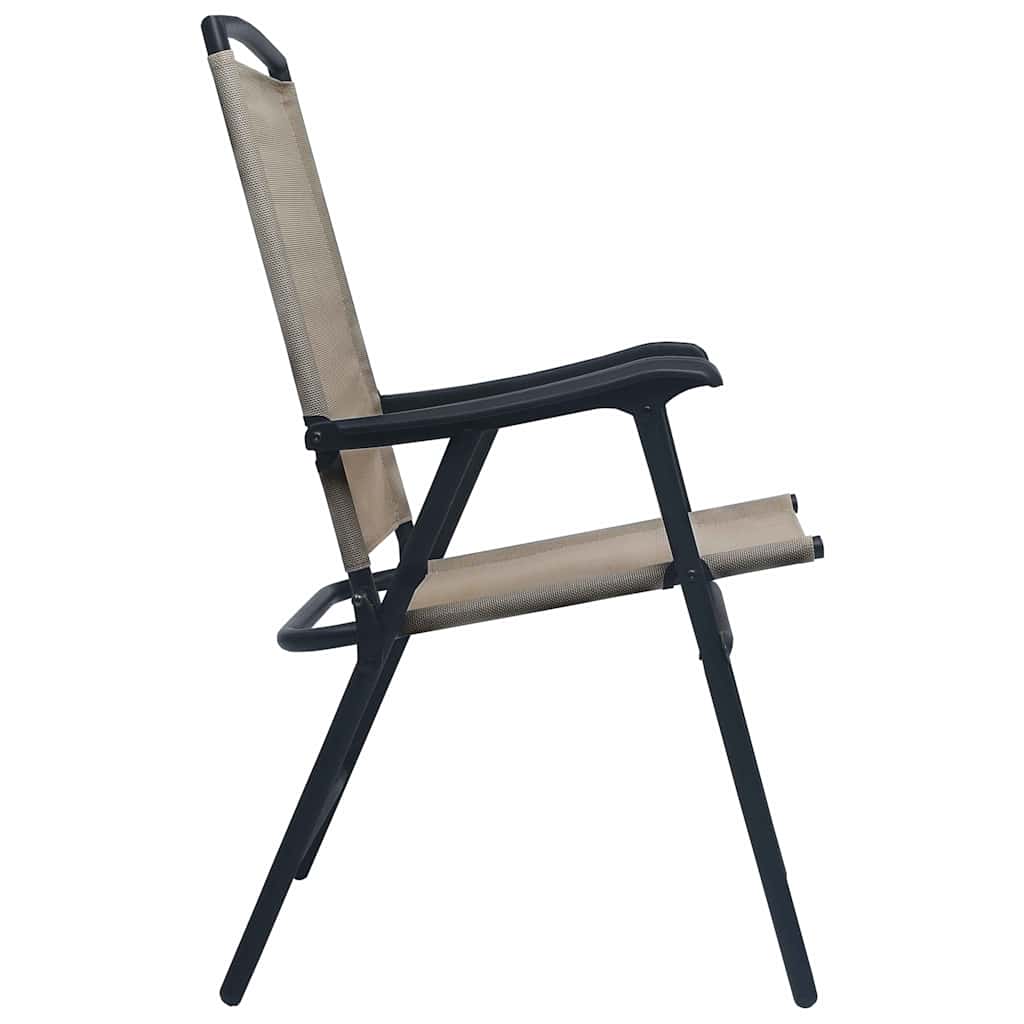 Cadeiras de jardim dobráveis 2 pcs textilene cinza-acastanhado
