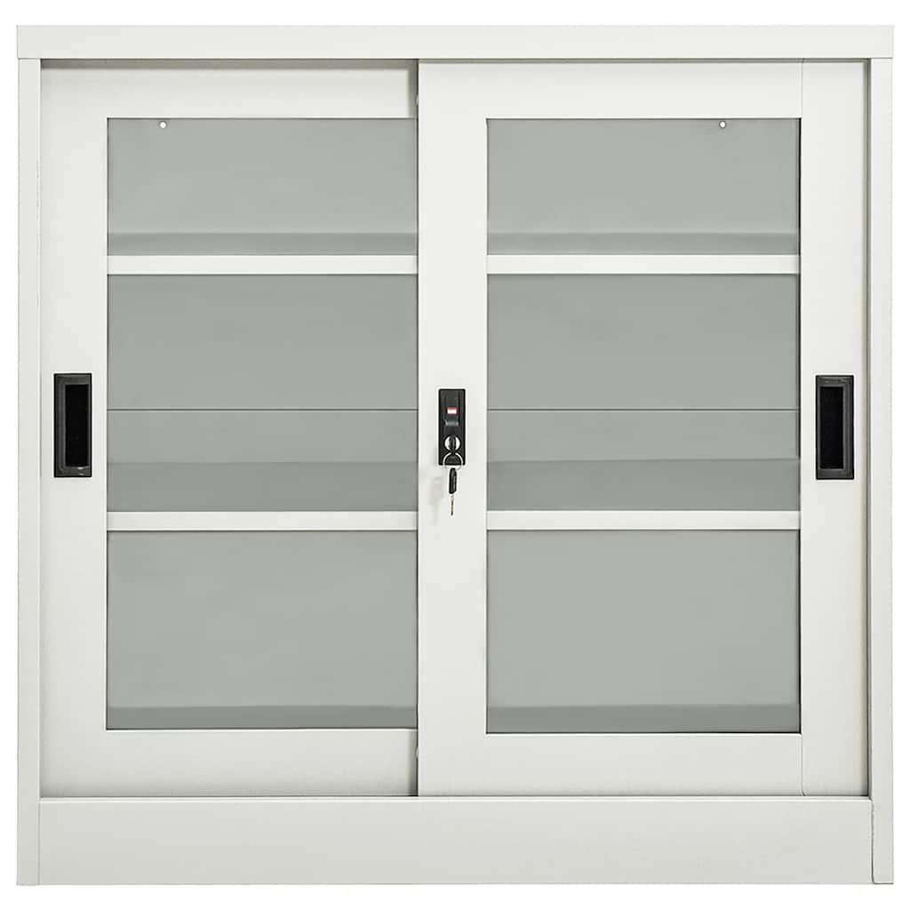 Armário com porta deslizante aço 90x40x90 cm cinzento-claro